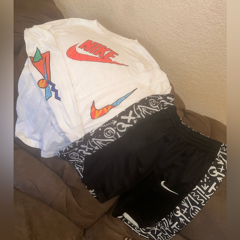Nike boys outfit **STAINED** Top Large Shorts Medium